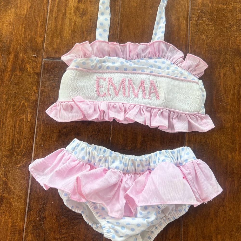 “Emma” Ruffled Baby Bikini 12M